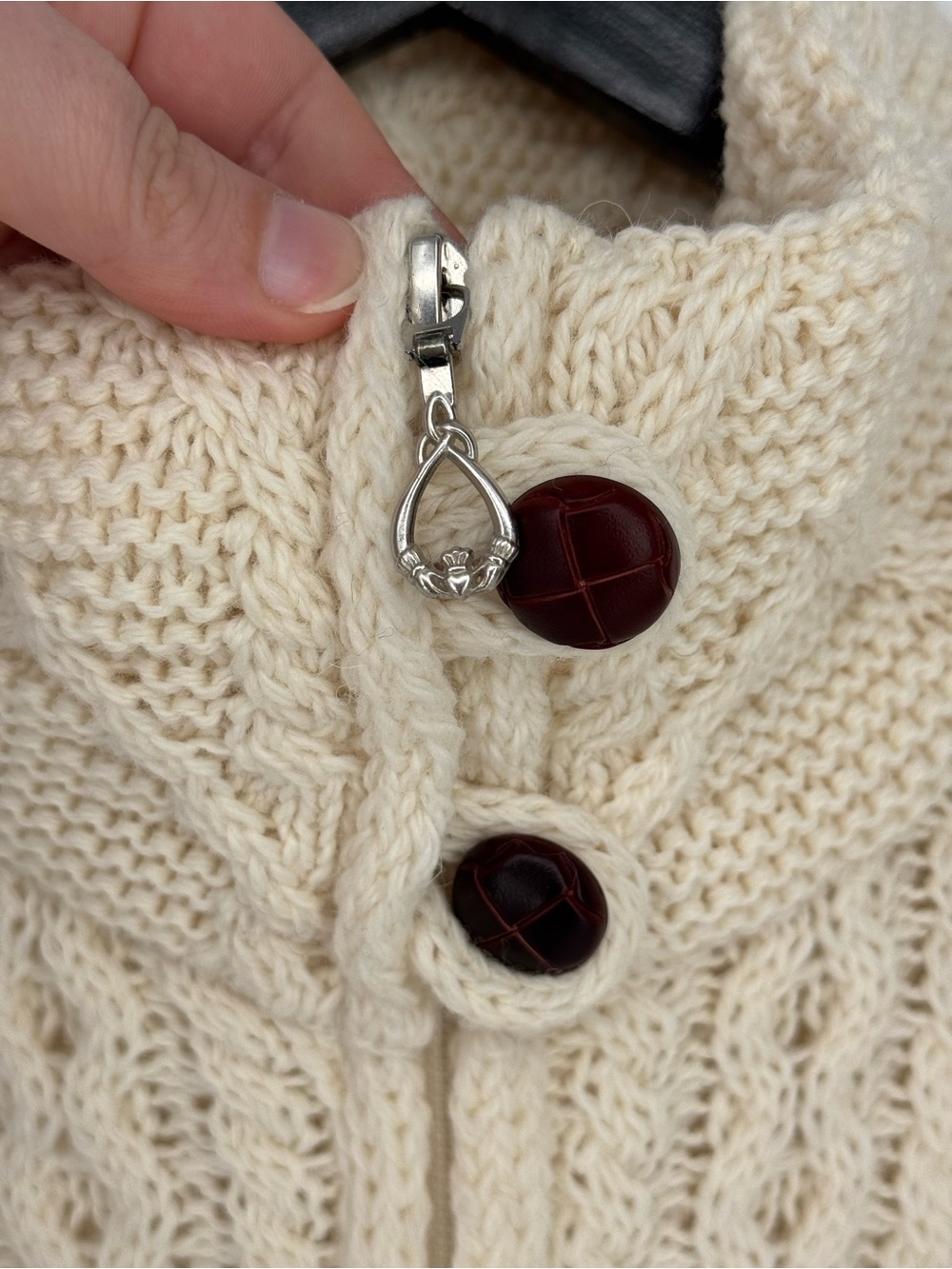 Original Aran Co NWT Long Cable Knit Full Zip Sweater XL Natural Irish Fisherman - Picture 7 of 10